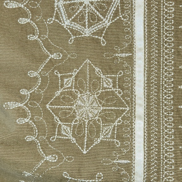 Ann Taylor Khaki Embroidered A-Line Skirt, size 12 - Picture 2 of 6